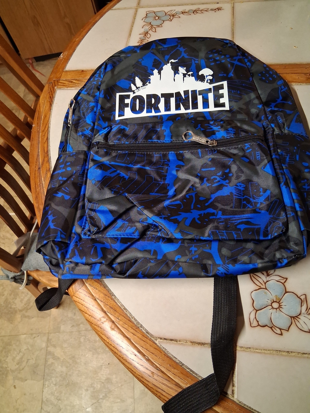 Fortnight Backpack With Four Other Bags To Use. Blue & Black Graphic Backpack.